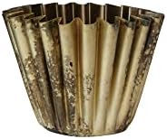 Creative Co Op Pleated Metal Vase Antique Brass