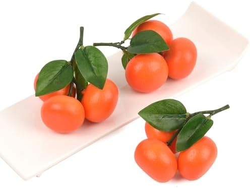Hagao Fake Mini Tangerine Orange Artificial Fruit Set of 3