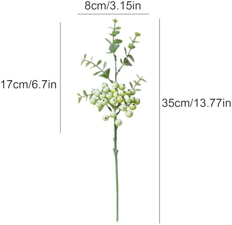 6 Pack Artificial Blueberry Stems with Realistic Berries
