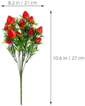 HANABASS Artificial Strawberry Bouquet 6 Picks