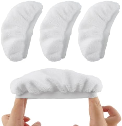 Loyanger Steam Mop Replacement Pads 4pcs White Microfiber Covers