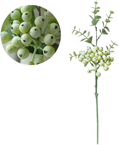 6 Pack Artificial Blueberry Stems with Realistic Berries