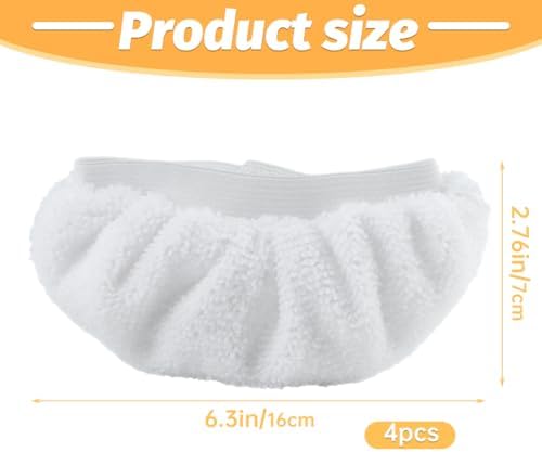 Loyanger Steam Mop Replacement Pads 4pcs White Microfiber Covers