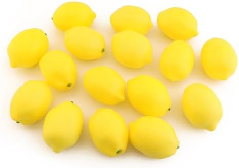 16PCS Realistic Artificial Yellow Lemons Kitchen Decor