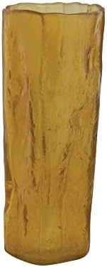 Creative Co Op Organically Shaped Glass Vase Orange