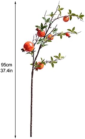 Belupai 3PCS Artificial Pomegranate Flower Stem Red