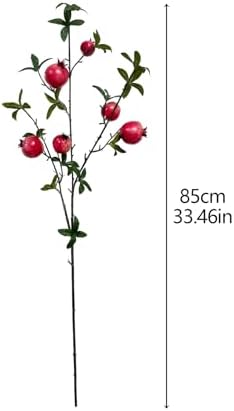 4PCS Red Artificial Pomegranate Branches with Leaves