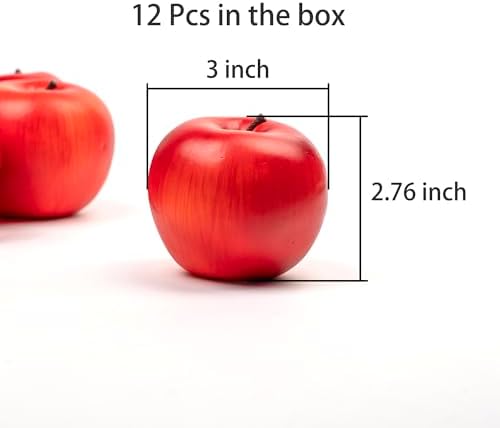 WsCrofts 12Pcs Realistic Artificial Red Apples Decor
