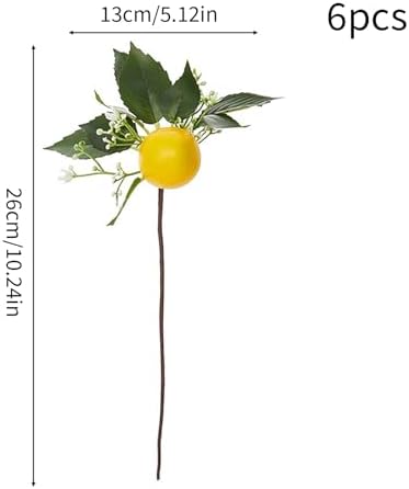 6 Pcs Artificial Lemon Branches for Party Decor