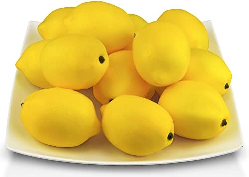 JEDFORE Artificial Lemons 12pcs Set Yellow