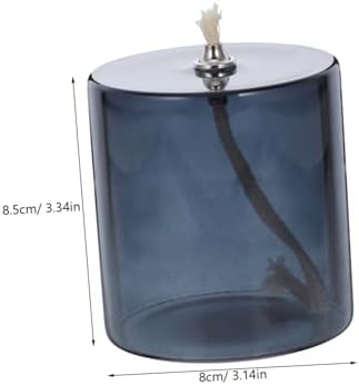 Elegant Deep Gray Glass Kerosene Lamp Holder
