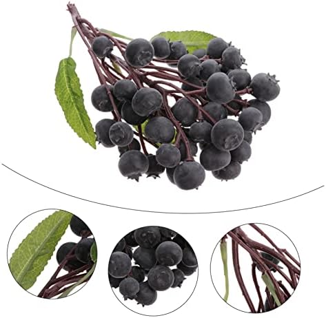 Lifelike Blueberries Artificial Fruit Decor for Home Garden