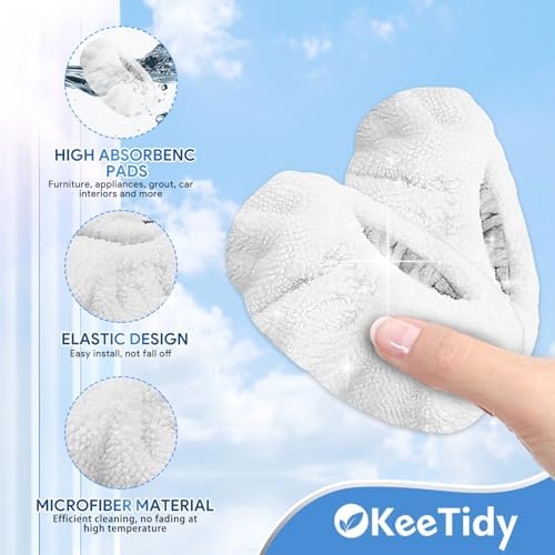 KeeTidy Small Microfiber Bonnet Steam Mop Pads 8 Pack