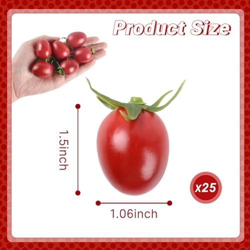 Artificial Cherry Tomatoes 25 Pcs Realistic Decoration