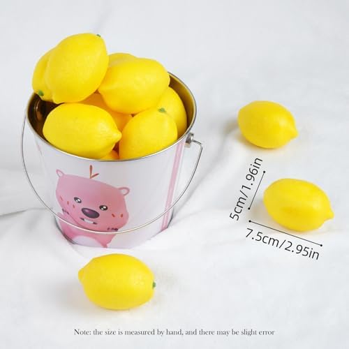 Notakia 25pcs Artificial Yellow Lemons Fruits Decoration