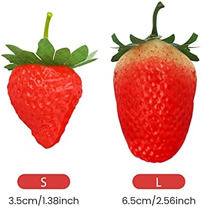 RONRONS 20 Pieces Artificial Strawberry Photography Prop Decor