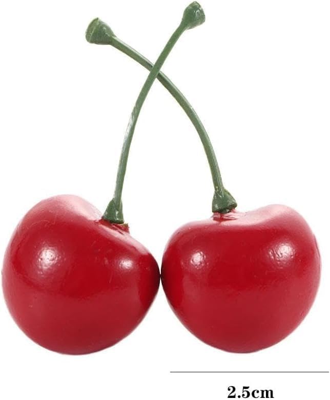 20Pcs Artificial Cherries Black and Red
