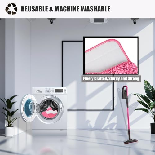 Fanjashn Microfiber Steam Mop Pads 8 Pack Pink