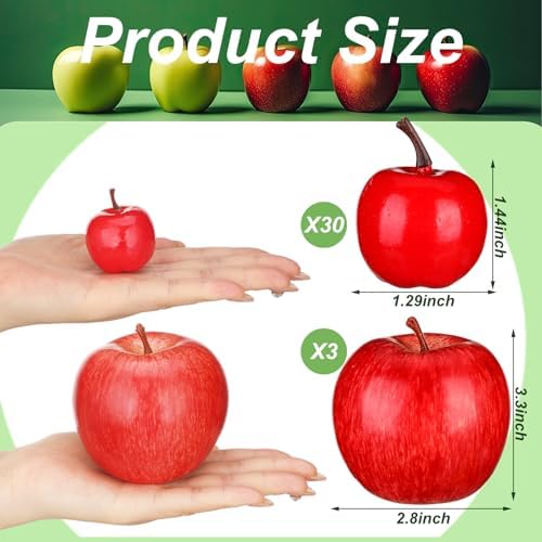 Zeyune 99 Pcs Realistic Fake Apples Mix 6 Styles