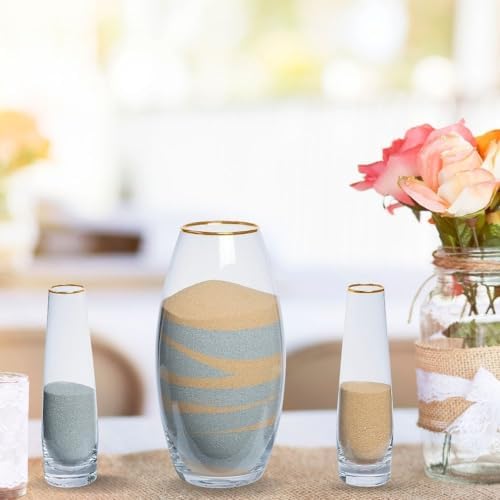 Sand Ceremony Cylinder Set with Gold Trim - 3 Pieces 1