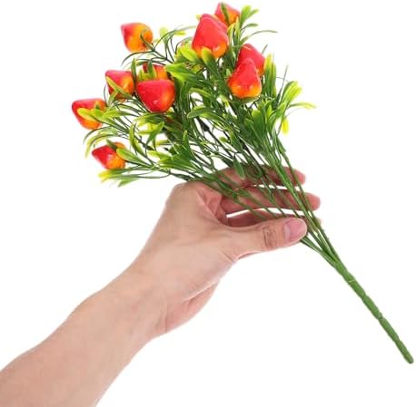 Ciieeo 5pcs Artificial Strawberry Stems for DIY Home Decor