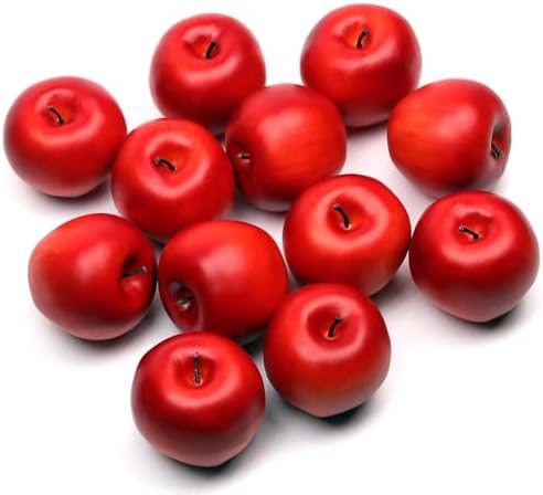 WsCrofts 12Pcs Realistic Artificial Red Apples Decor