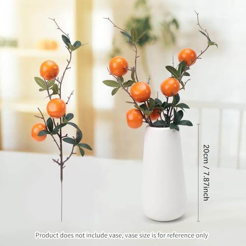 Woration 4PCS Artificial Orange Branches with Fruit