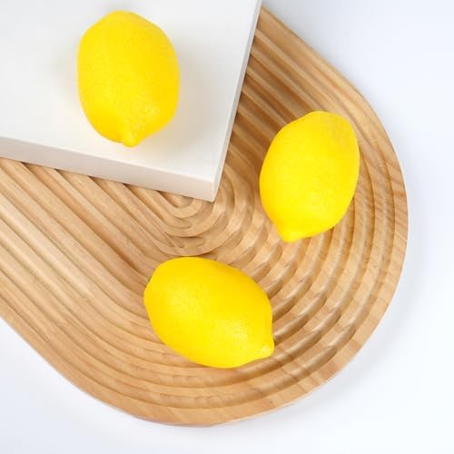 Notakia 25pcs Artificial Yellow Lemons Fruits Decoration