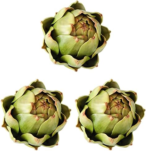 GiftYou 3-Pack Large Green Faux Artichokes