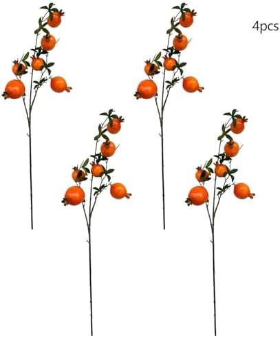 4PCS 335 Inch Artificial Pomegranate Branches with Leaves