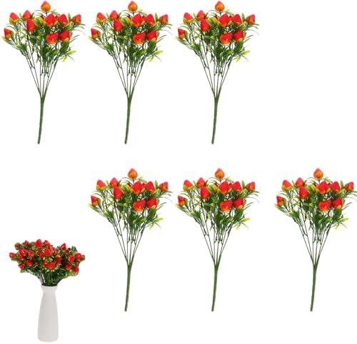 6pcs Artificial Strawberry Plant Decor for Home and Events