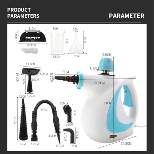 Laytic Steam Cleaner with 9pcs Accessories for Home and Car Cleaning