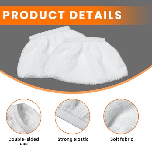 10 Pack Steam Cleaner Microfiber Pads - Universal Replacement for Handheld Steam Mops