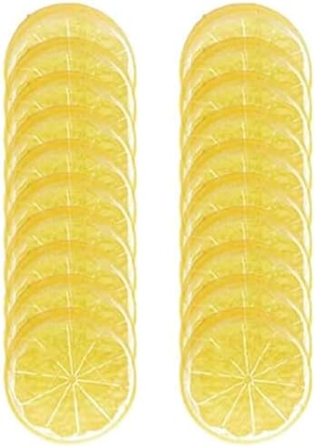 20pcs Fake Yellow Lemon Slices Decor Prop