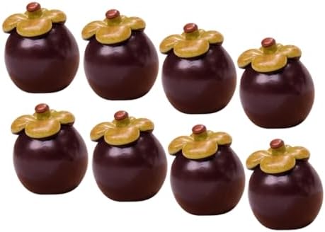 Garneck 8pcs Miniature Fake Mangosteens Artificial Fruit Decor Props