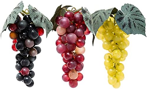 3 Bunches Realistic Fake Grapes for Decoration