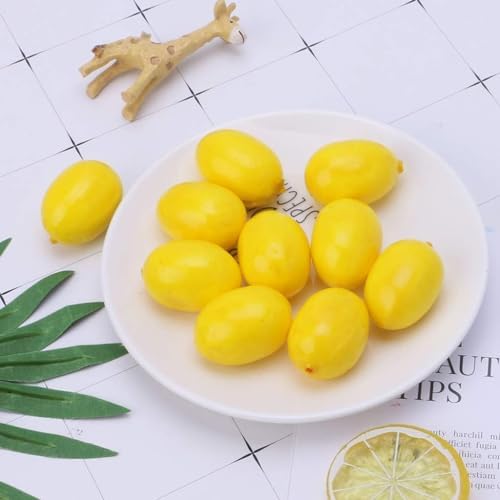 20Pcs Yellow Mini Artificial Lemon Fruit Decor