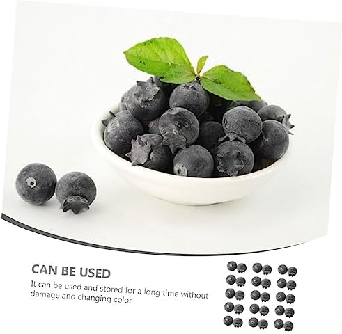 LIFKOME Realistic Foam Blueberries 24pcs Artificial Fruit Decor