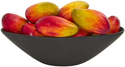 Nearly Natural Dozen 8 Faux Mangos in Black Vase Artificial Fruit