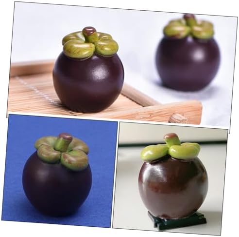 Garneck 8pcs Miniature Fake Mangosteens Artificial Fruit Decor Props