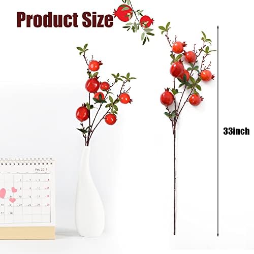 Hagao Artificial Pomegranate Branch for Home Party Decor