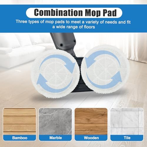 6 Pack Rotating Mop Pads for Bissell 3897A SmartSteam Scrubbing Mop