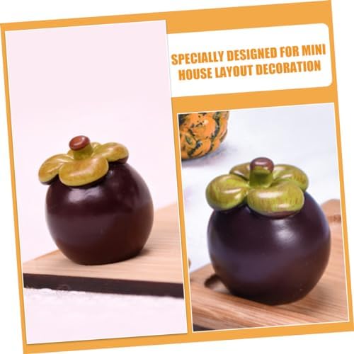 Mini Artificial Mangosteen Doll House Decor 8pcs