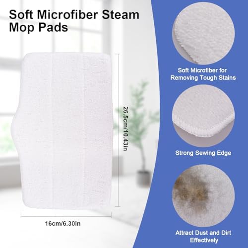 6 Pack Microfiber Steam Mop Pads for ScrubWiz Series
