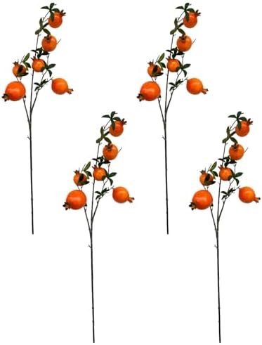 4PCS 335 Inch Artificial Pomegranate Branches with Leaves