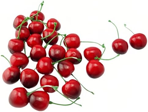 20PCS Realistic Artificial Cherries for Decor