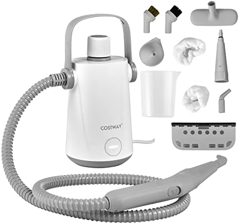COSTWAY Handheld Steam Cleaner with 10 Piece Accessories Grey