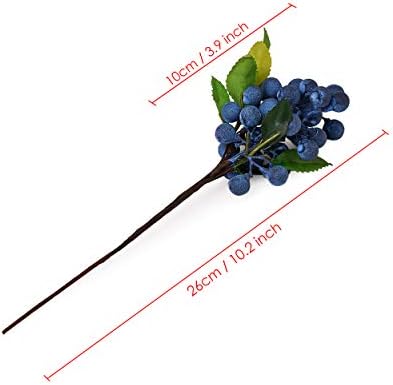 Distinctive Style Artificial Blueberries 4 Piece Lifelike Decor