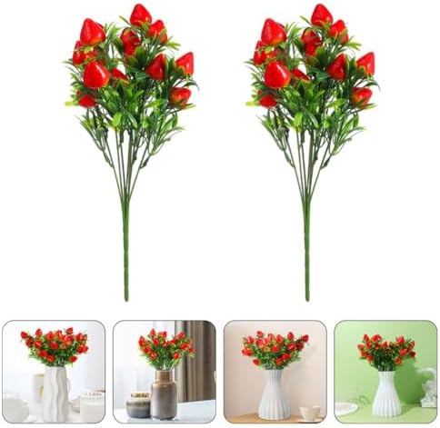 HANABASS Artificial Strawberry Bouquet 6 Picks