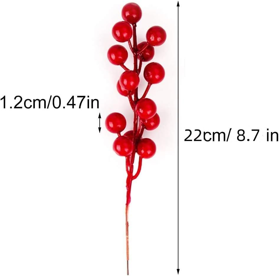 Auelstau 35 Pack Artificial Red Berry Decorations